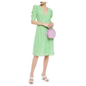 Ghost London Angelina Megan Meadow Dress XXS NWT Green Floral Midi Cottagecore